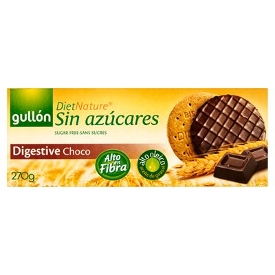 Gullón Zero étcsokoládéval bevont teljes kiőrlésű cukormentes keksz édesítőszerrel 270 g