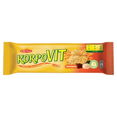 GYŐRI KORPOVIT őri korpovit ropogós, édes keksz teljes kiőrlésű gabonával és magokkal 174 g