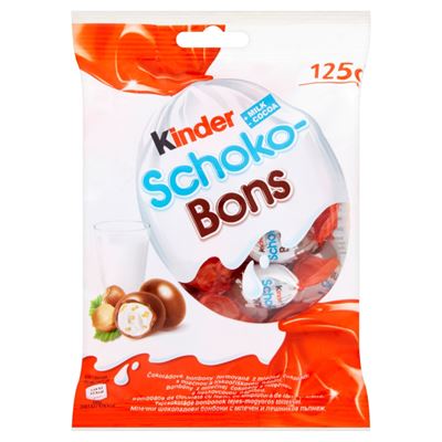 kinder Schoko-Bons tejcsokoládé bonbonok tejes krémmel és mogyoródarabkákkal töltve 125 g