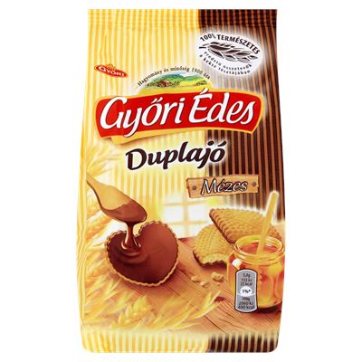 Győri Édes Duplajó kakaós bevonómasszával talpán mártott, omlós keksz 21 x 150 g