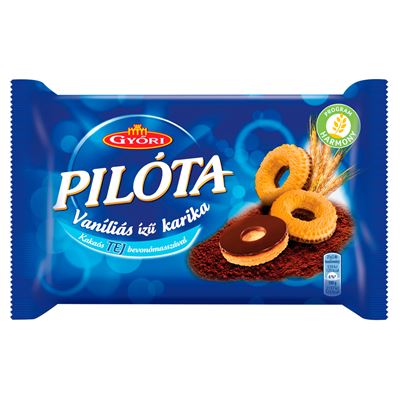GYŐRI Pilóta vaníliás ízű karika kakaós tejbevonómasszával 150 g