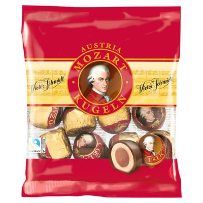 MOZART Victor Schmidt Mozartkugeln marcipánnal és nugátkrémmel töltött csokoládé praliné 148 g