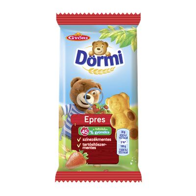 Győri Édes Dörmi puha piskóta almás-epres töltelékkel 48 x 30 g