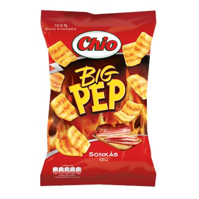 CHIO Big Pep Smoky Bacon Style Ízű Búza - Burgonya Snack 15 x 65 g
