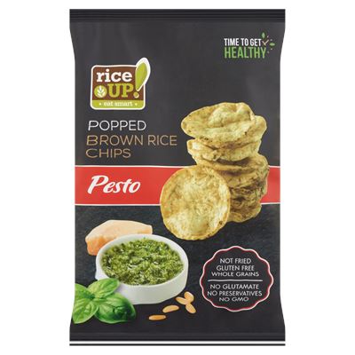 riceUP! Eat Smart teljes kiőrlésű barna rizs chips pesto ízesítéssel 60 g