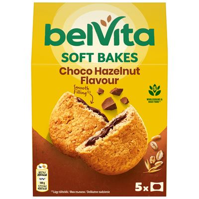 belVita gabonás omlós keksz, mogyorós ízű kakaós töltelékkel 250 g