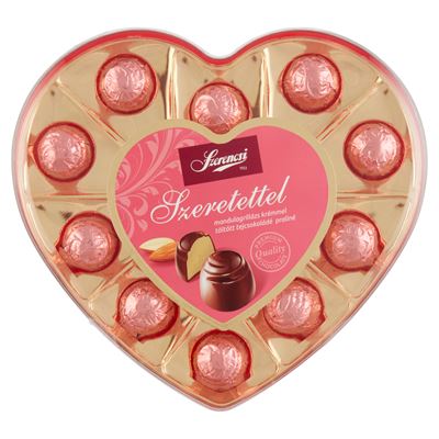 Szerencsi Szeretettel mandulagrillázs krémmel töltött tejcsokoládé praliné 110 g