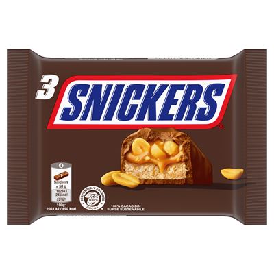 SNICKERS karamellás földimogyorós krémes szelet földimogyoró darabokkal 3 x 50 g (150 g)
