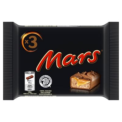 Mars karamellás földimogyorós krémes szelet tejcsokoládéba mártva 3 x 45 g (135 g)