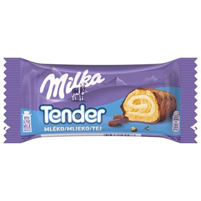 Milka Tender piskótatekercs tejes krémtöltelékkel tejcsokoládéval mártva 37 g