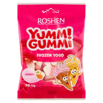 ROSHEN Yummi Gummi Frozen Yogo gyümölcs és joghurt ízesítésű gumicukorkák 70 g