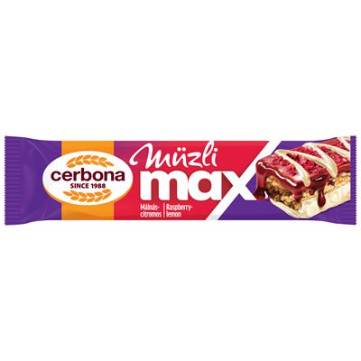 Cerbona Müzli Max málnás-citromos müzliszelet 30 g