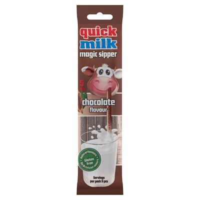 Quick Milk Magic Sipper csokoládé ízű cukordrazséval töltött szívószál 5 x 6 g (30 g)