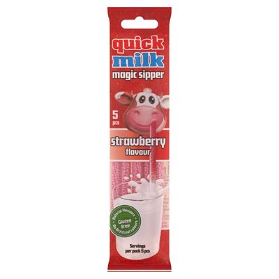 Quick Milk Magic Sipper eper ízű cukordrazséval töltött szívószál 5 x 6 g (30 g)