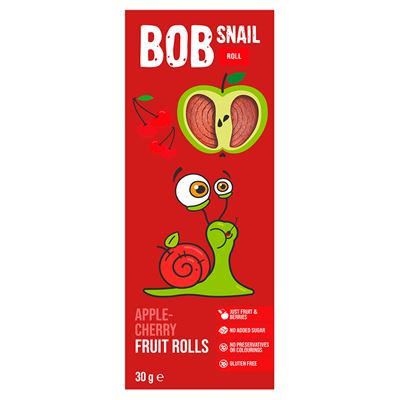 BOB SNAIL Gyümölcstekercs Alma-Meggy 30 g