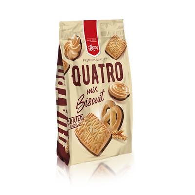 Leona QUATRO Kakaós Bevonóval Részben Mártott Keksz 300 g