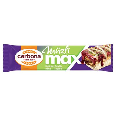 Cerbona Max Pisztáciás-Málnás Ízű Műzliszelet 30 g