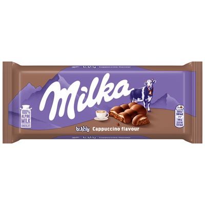 Milka Cappucino Ízű Tejes Töltelékkel Levegőbuborékos 97 g
