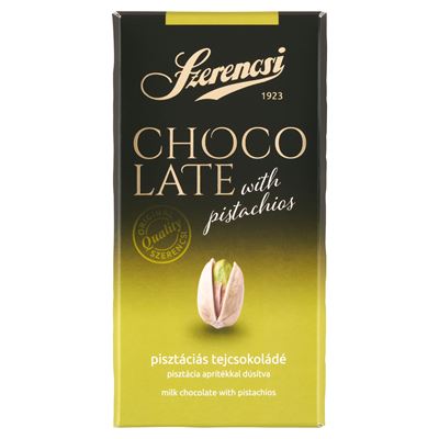 Szerencsi Pisztáciával dúsított tejcsok tábla 90g