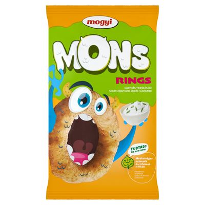 Mogyi Mons Rings Hagymás-Tejfölös ízű Extrudált Kukorica Snack 70g