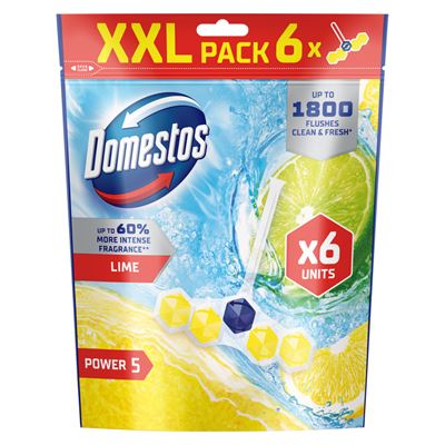Domestos Power 5 Lime WC frissítő blokk 6 x 50 g