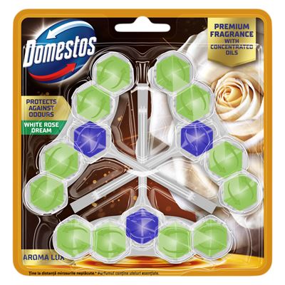 Domestos Aroma Lux White Rose WC illatosító blokk 3x50 g