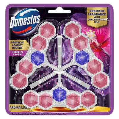 Domestos Aroma Lux Hibiscus WC illatosító blokk 3x50 g