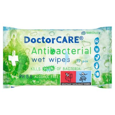 Doctorcare Antibakteriális nedves törlőkendő Plusz 72db