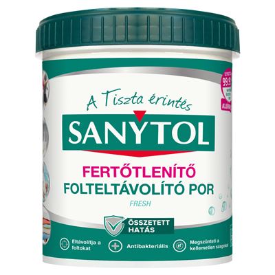 Sanytol fertőtlenítő folteltávolító por színes és fehér ruhákhoz 450 g