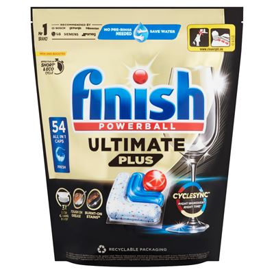 finish Powerball Ultimate Plus All in 1 Regular mosogatógép kapszula 54 db 658,8 g