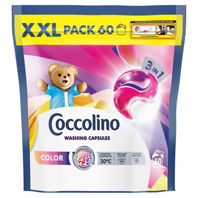 Coccolino 3in1 Color Mosókapszula Színes Ruhákhoz 60 kapszula