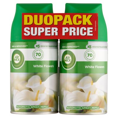 AIR WICK Freshmatic Fehér Virágok automata légfrissítő spray utántöltő 2 x 250 ml