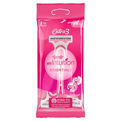 WILKINSON SWORD myIntuition Extra3 Essentials eldobható borotva 2 pengével és krémezőcsíkkal 4 db