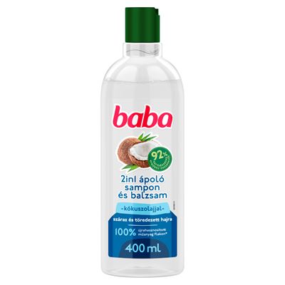 baba 2in1 sampon és balzsam száraz és töredezett hajra kókuszolajjal 400 ml