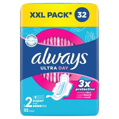always Ultra Nap Egészségügyi Betét, Hosszú (2-es méret) Szárnyas betét 32 db