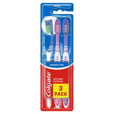 Colgate Extra Clean közepes fogkefe 3 db