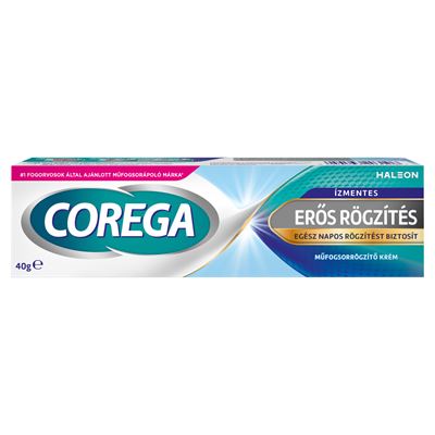 COREGA Erős ízmentes műfogsorrögzítő krém 40 g