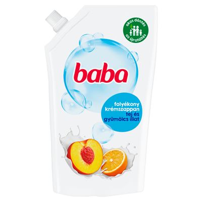 baba tej és gyümölcs illatú folyékony krémszappan utántöltő 500 ml
