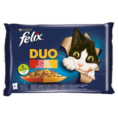 felix Purina Fantastic Duo házias válogatás aszpikban nedves macskaeledel 4 x 85 g (340 g)