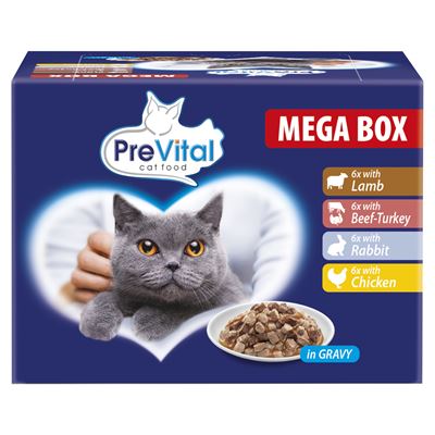 Prevital teljes értékű állateledel felnőtt macskák számára szószban 24 x 100 g