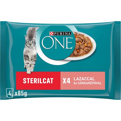 PURINA One Sterilcat lazaccal és sárgarépával nedves macskaeledel 4 x 85 g (340 g)