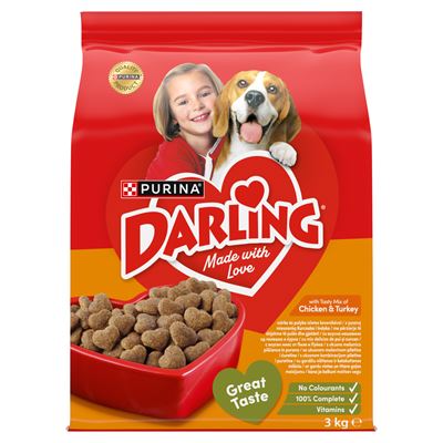 DARLING teljes értékű állateledel felnőtt kutyák számára csirke és pulyka ízletes keverékével 3 kg