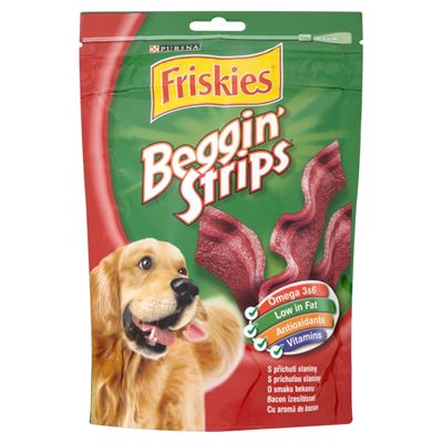 Friskies Beggin' Strips bacon ízű kiegészítő állateledel felnőtt kutyák számára 120 g