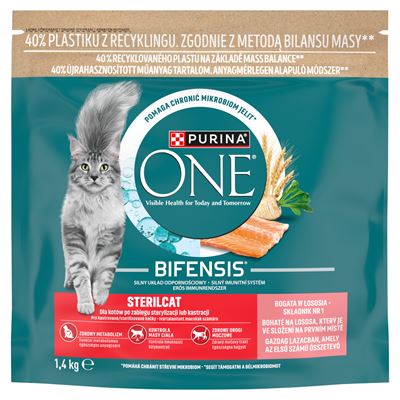 PURINA One Bifensis Sterilcat teljes értékű állateledel felnőtt macskák számára lazaccal 1,5 kg