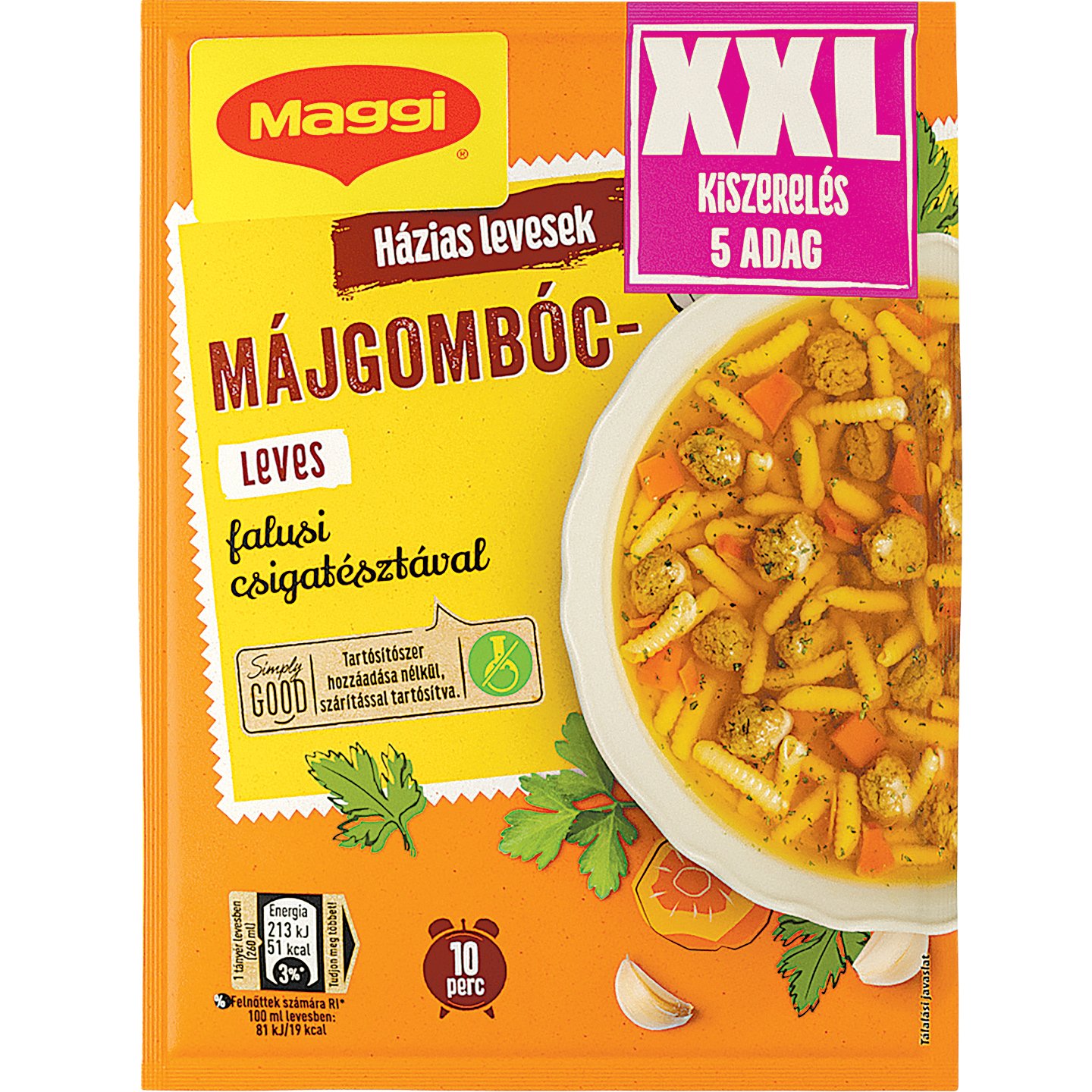 Maggi Xxl Májgombócleves Falusi Csigatésztával