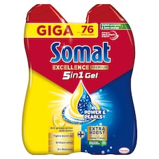 Somat Excellence 5in1 Lemon Duo gépi mosogatószer gél  2 x 684 ml