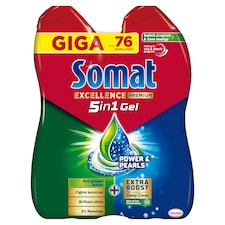 Somat Excellence 5in1 Anti-Grease Duo gépi mosogatószer gél 2 x 648 ml
