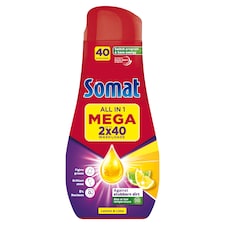 Somat All in 1 Lemon&Lime gépi mosogatószer gél 2 x 720 ml