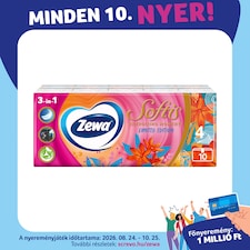 Zewa Softis Energizing Moments illatosított papír zsebkendő 4 rétegű 10 x 9 db