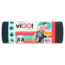 Quickpack viGO! erős szemeteszsák elasztikus zárószalaggal 60 l 8 db